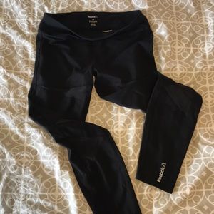 Reebok speedwick leggings with sheer front design